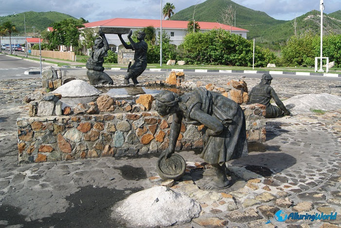 Salt pickers landmark In Sint Maarten